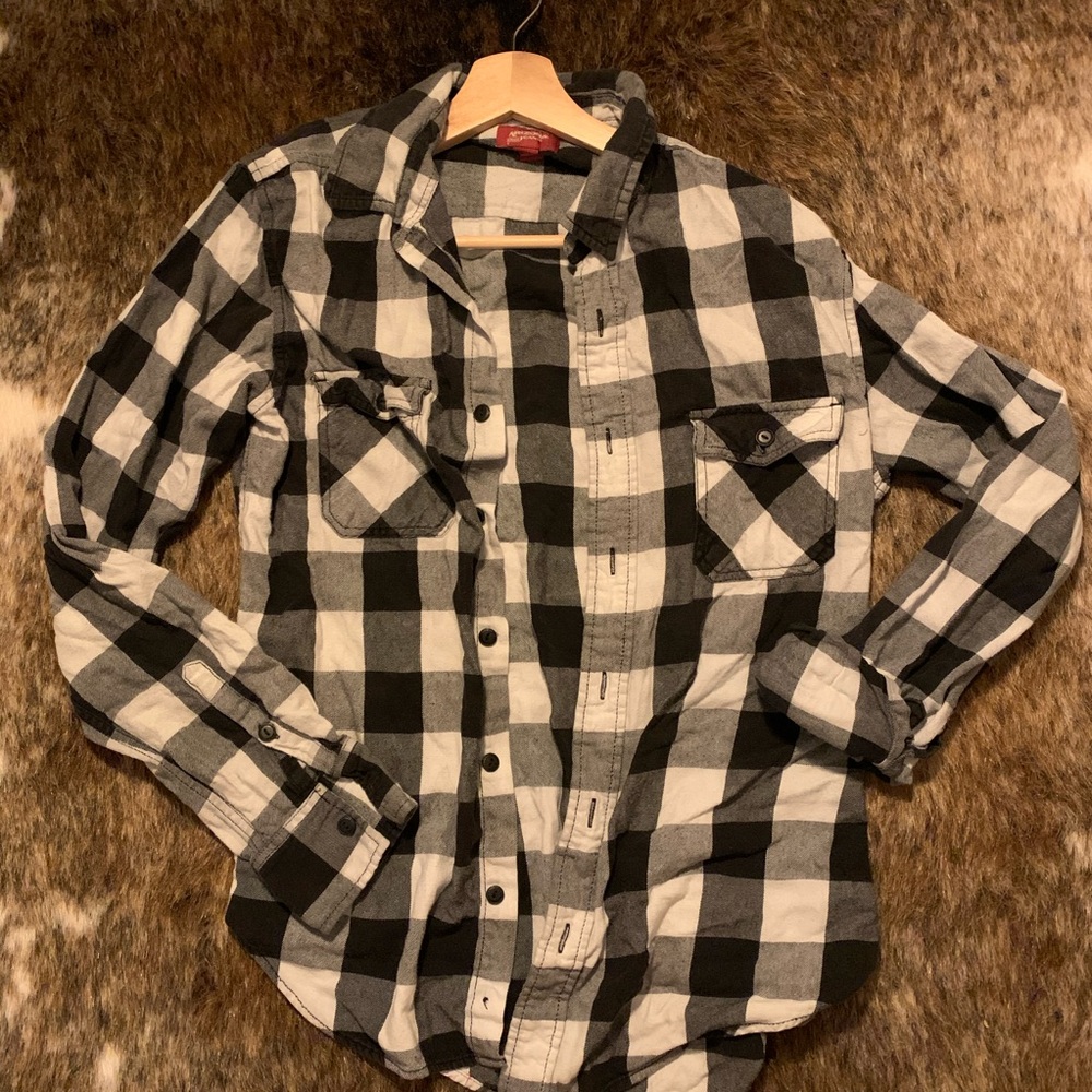 Black and White Checkered Flannel